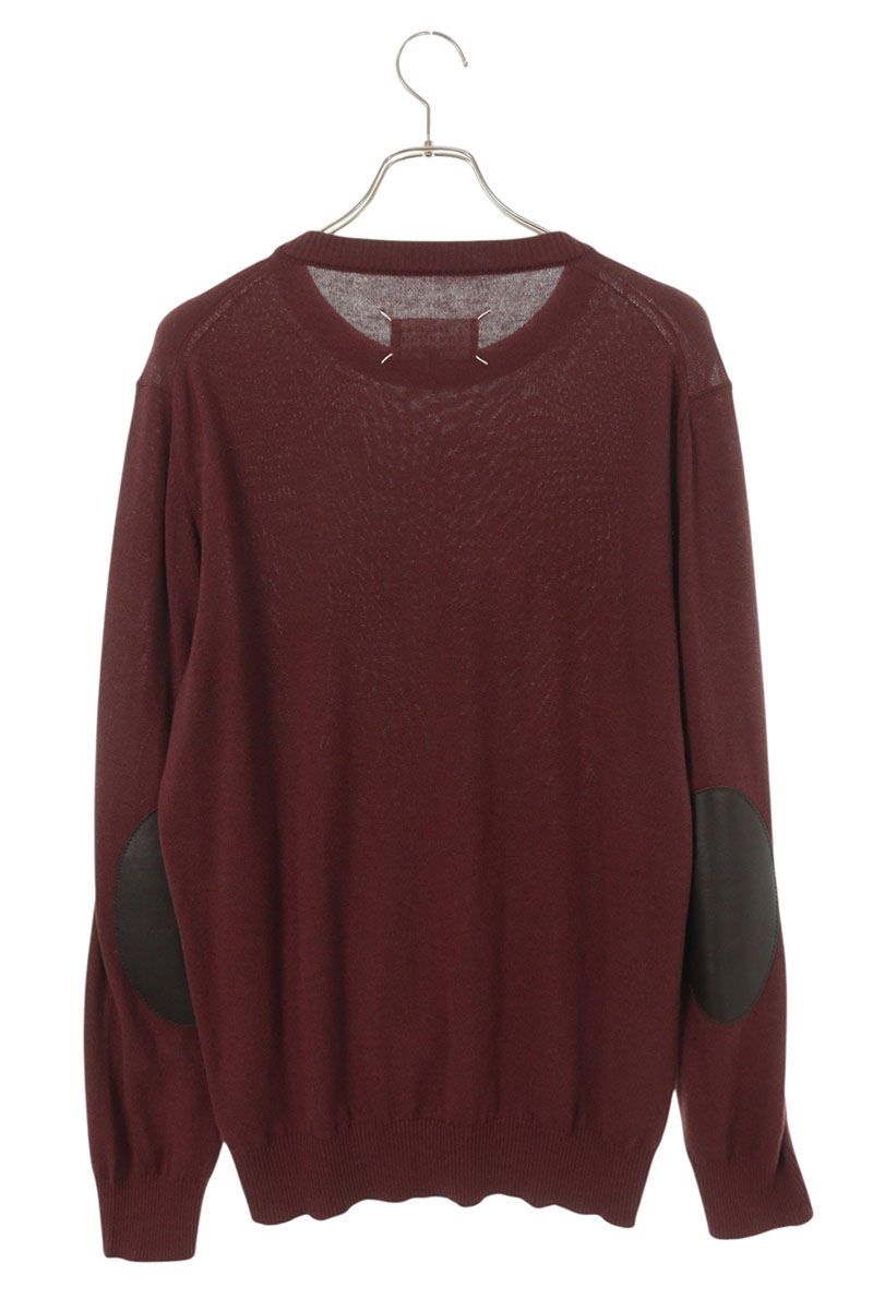 Maison Margiela Leather Elbow Patch Knit Sweater Size XL
