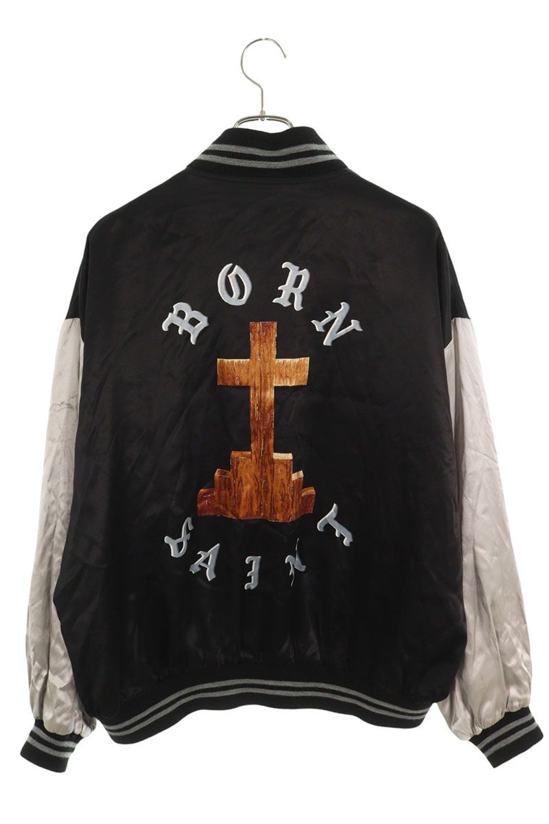 Saint Michael SATIN Blouson Black x Gray Size L