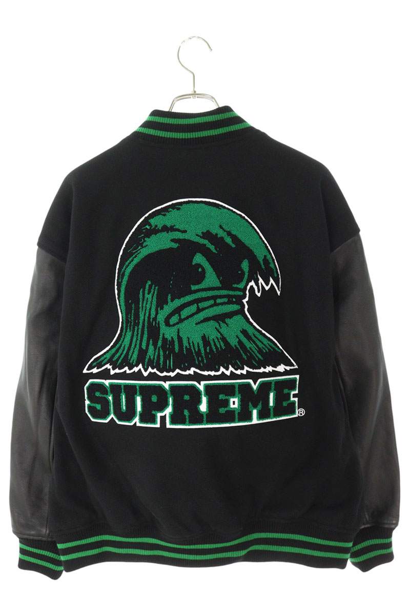 Supreme 24SS Wave Varsity Jacket Black x Green Size L