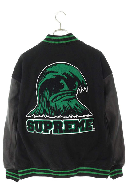 Supreme 24SS Wave Varsity Jacket Black x Green Size L
