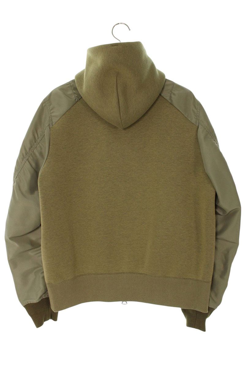 Sacai Zip Up Hoodie Green Size S