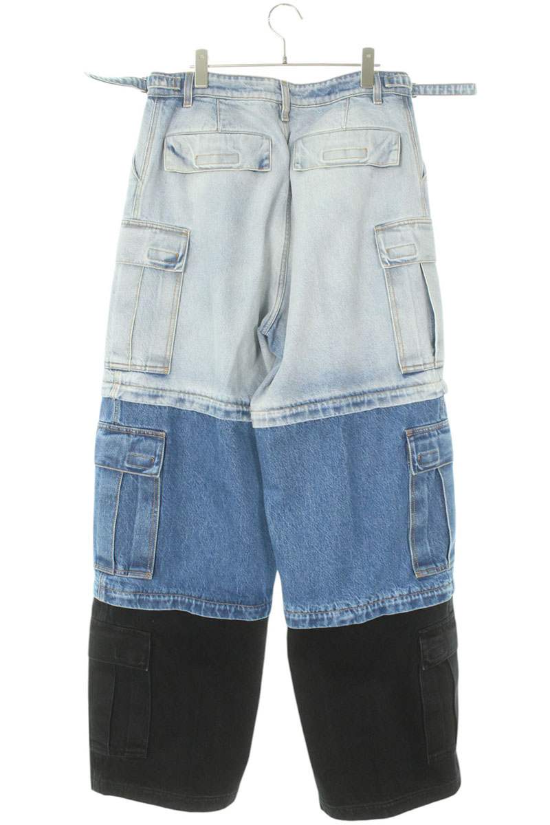 Vetements 25SS Cargo Denim Pants Blue x Black Size 30