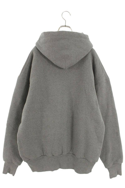 Balenciaga Logo Embroidered Hoodie Gray Size XS
