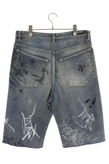 Balenciaga Baggy graffiti denim shorts Blue Size US 30