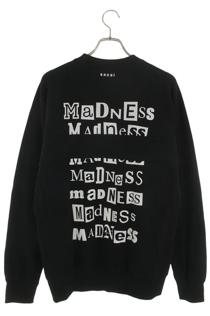 Sacai 21SS Logo Print Reconstructed Crewneck Sweatshirt Black Size L