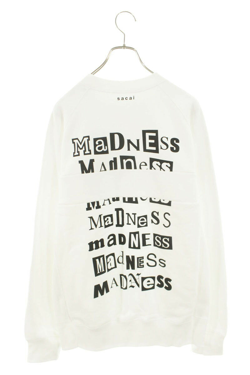 Sacai 21SS Logo Print Reconstructed Crewneck Sweatshirt White Size L