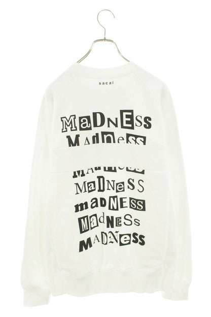 Sacai 21SS Logo Print Reconstructed Crewneck Sweatshirt White Size L