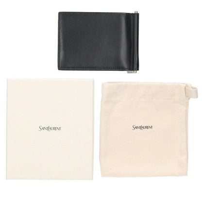 Saint Laurent Paris Wallet Black x Silver One Size