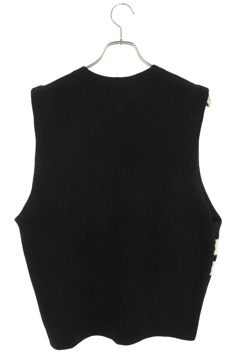 Stussy BRUSHED MOHAIR VEST Black x White Size M