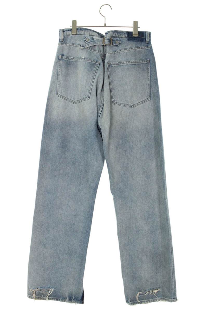 Maison Margiela Distressed Well-Washed Denim Pants Blue Size 32