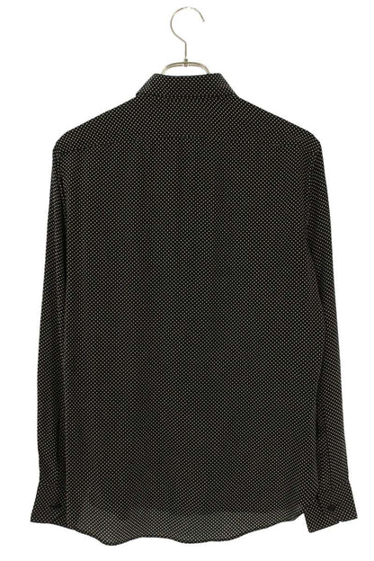 Saint Laurent Paris Silk Long Sleeve Shirt Black Size XS