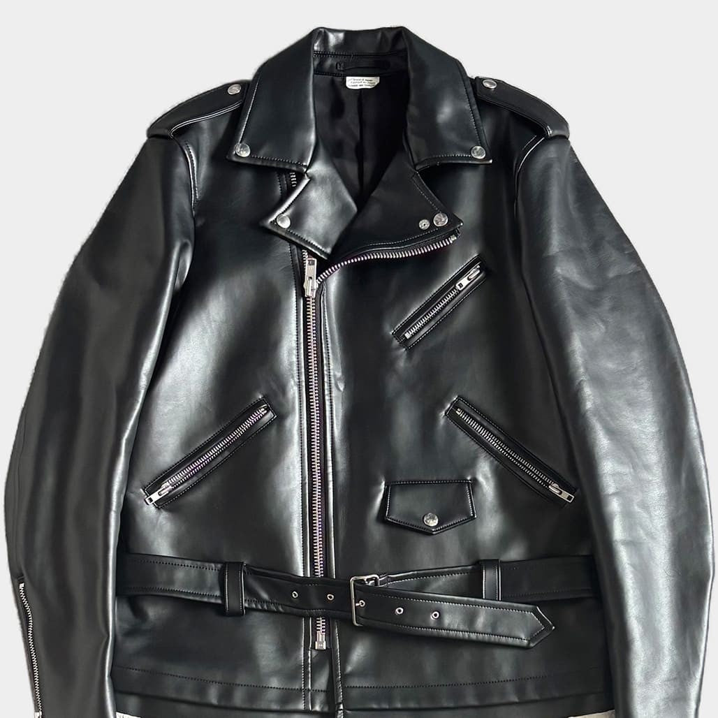 COMME DES GARCONS HOMME PLUS 22SS Leather Coat Black Size M