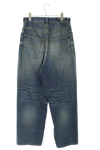 BALENCIAGA Washed Wide Denim Pants Blue Size 28