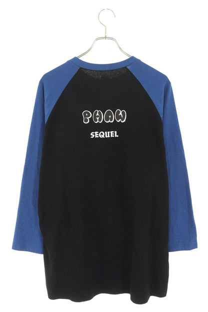 SEQUEL Logo Print Long Sleeve T-Shirt Black x Blue Size XL