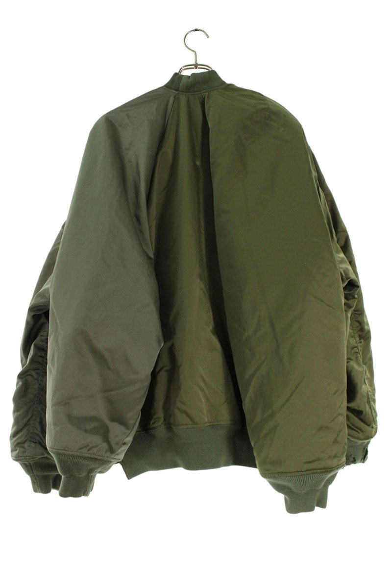 BALENCIAGA Double Sleeve Bomber Jacket Olive Size M