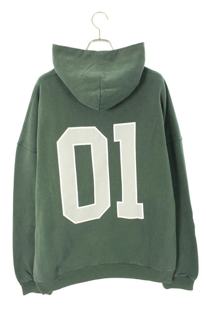 Balenciaga 25AW Numbering Patchwork Pullover Hoodie Green Size S