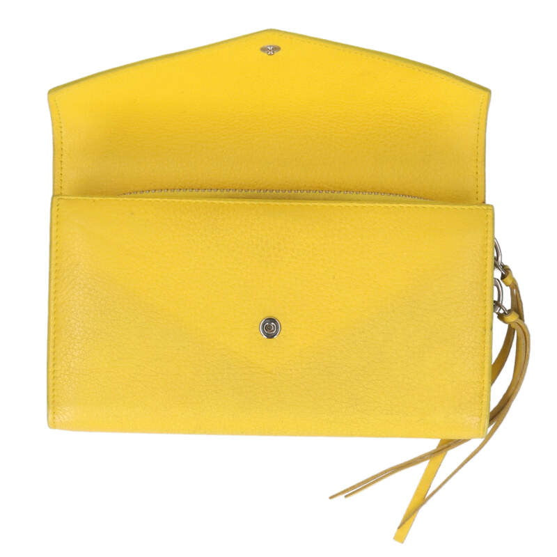 Balenciaga Leather folding long wallet Yellow One Size