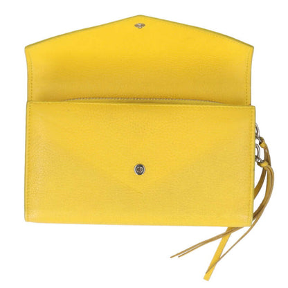 Balenciaga Leather folding long wallet Yellow One Size