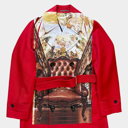 COMME DES GARCONS HOMME PLUS 24SS Trompe-l'oeil Trench Coat Red Size XS