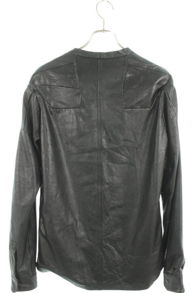 Rick Owens 24AW LBW Collarless Leather Jacket Black Size 44