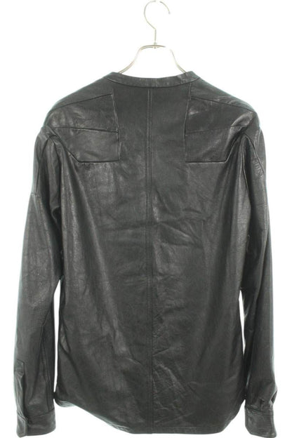 Rick Owens 24AW LBW Collarless Leather Jacket Black Size 44