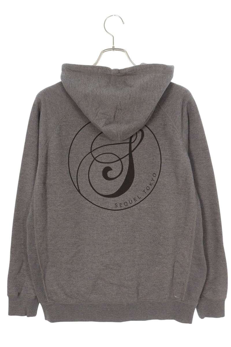 SEQUEL 23AW Print Zip Up Hoodie Gray Size M