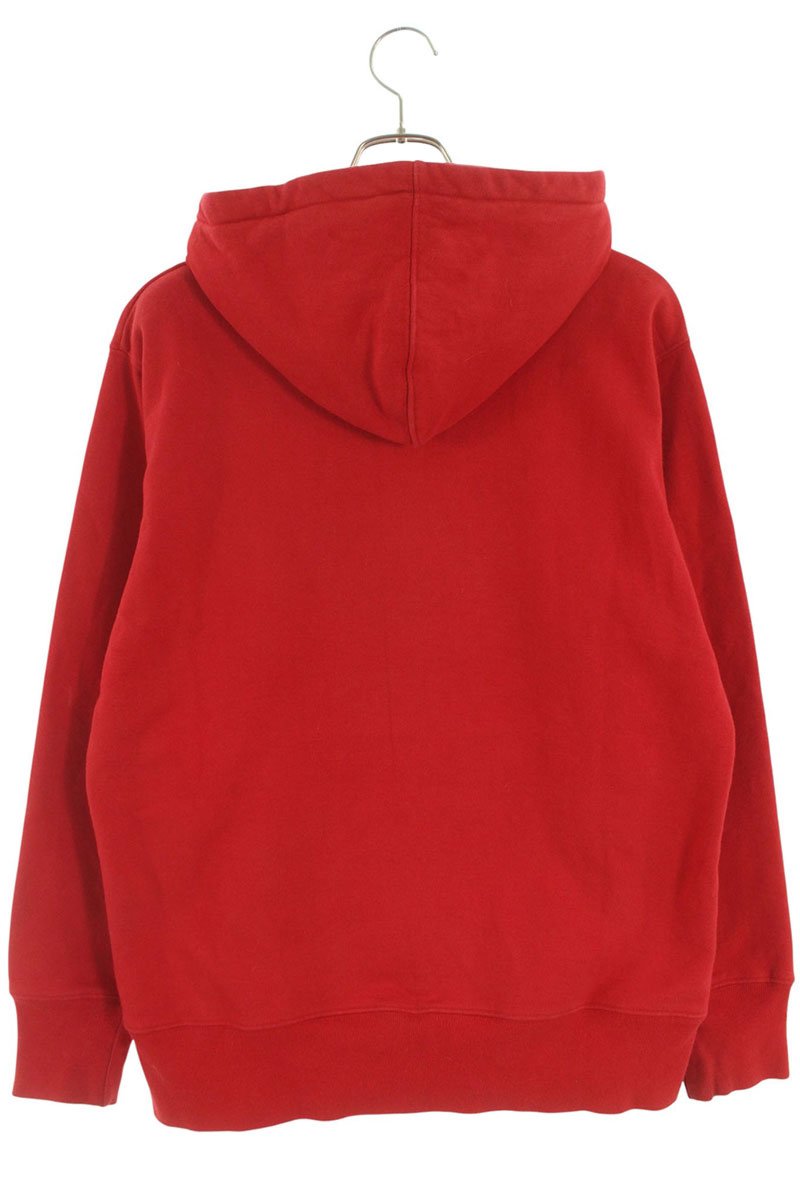 Supreme Logo Print Zip Up Hoodie Red Size M