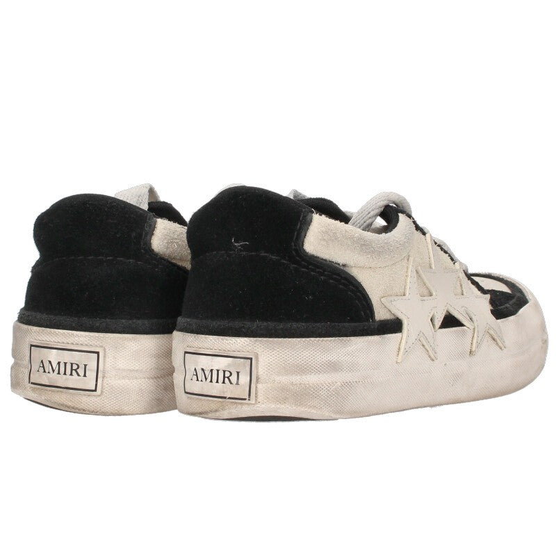Amiri SUNSET SKATE LOW Leather Sneakers White x Black Size 43