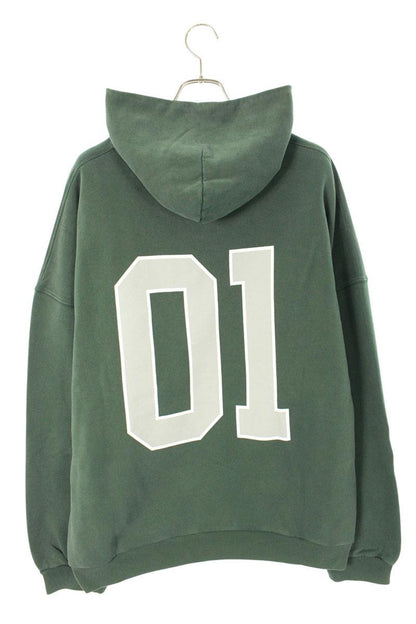 Balenciaga 25AW Numbering Patchwork Pullover Hoodie Green Size M