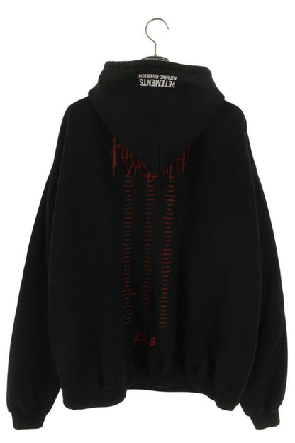 Vetements 17AW Logo Print Pullover Hoodie Black Size XS
