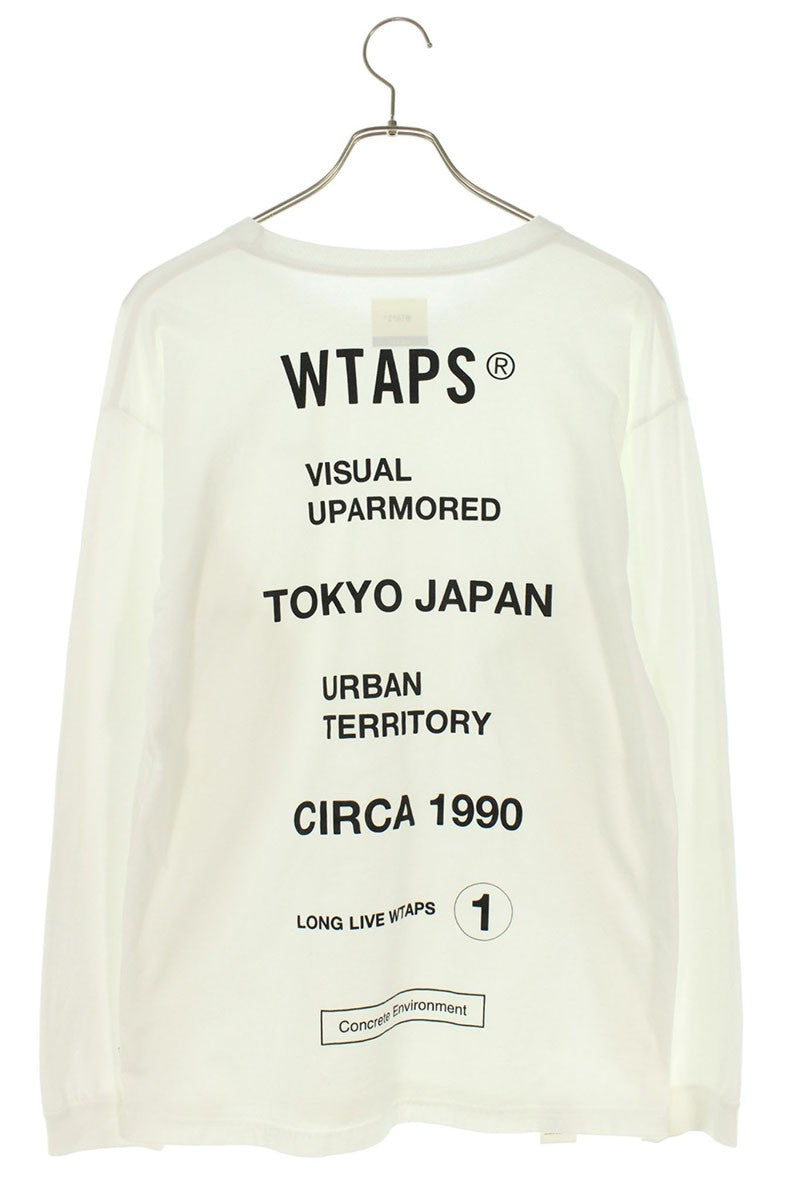 Vintage Wtaps Tops - WTAPS Logo Print Long Sleeve T-Shirt White Size M - Authentic Archive