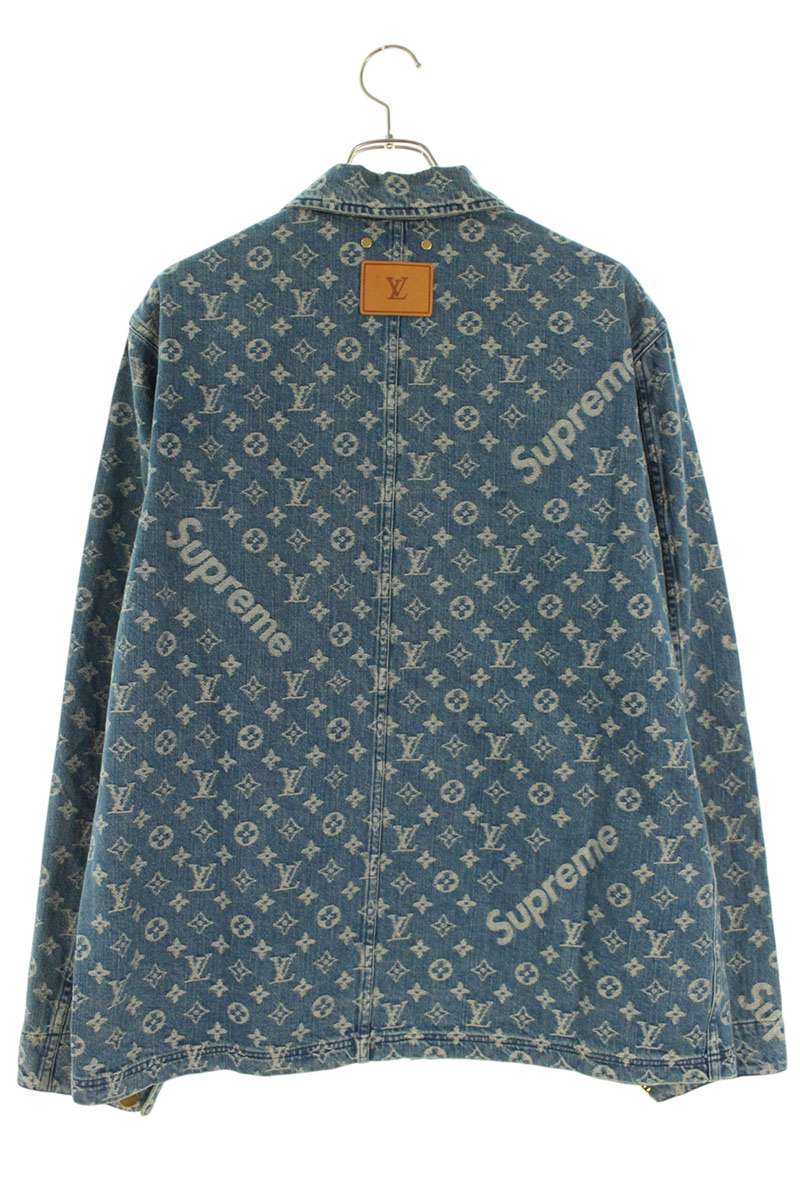SUPREME LOUISVUITTON 17AW Jacquard Denim Coat Size L