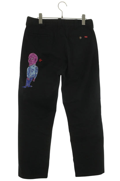 Supreme 20SS Daniel Johnston Embroidered Work Pant Long Pants Black Size 30