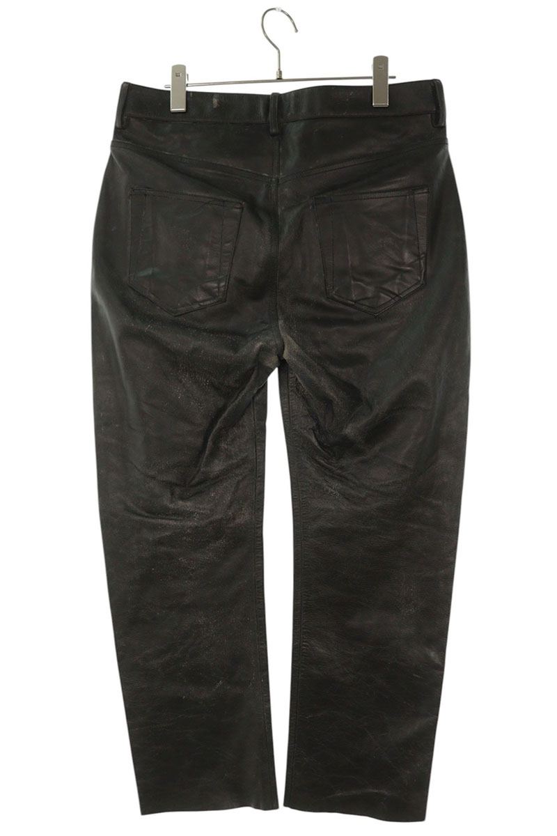 Rick Owens Leather Long Pants Black Size 32