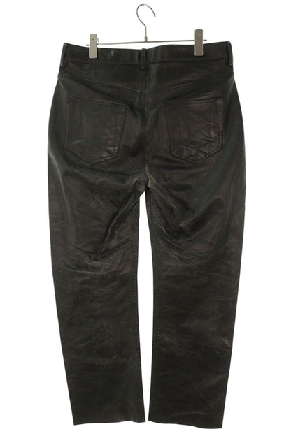 Rick Owens Leather Long Pants Black Size 32