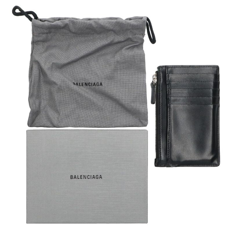 Balenciaga Leather Wallet Black x Green