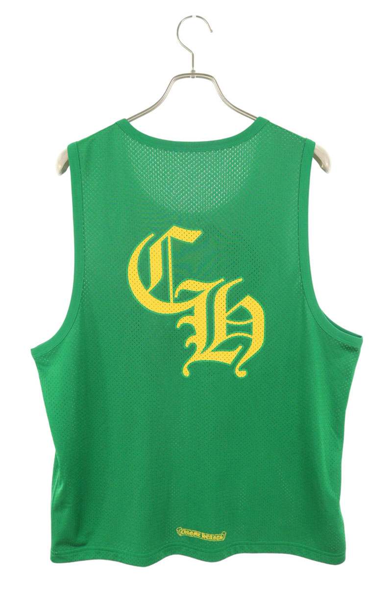 Chrome Hearts MESH WARM UP JERSEY CH Logo Print Tank Top Green Size M