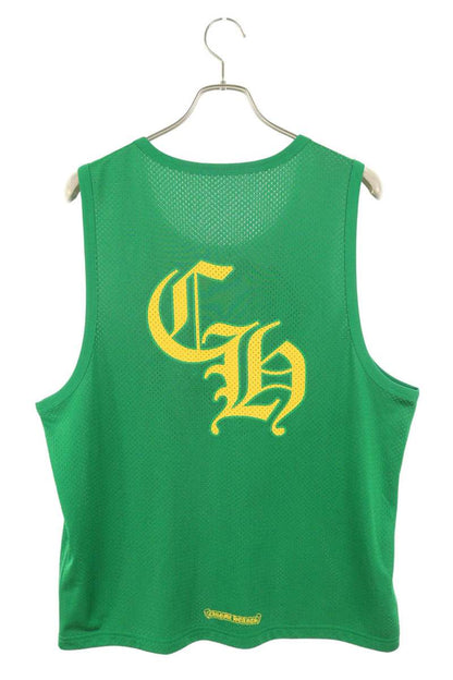 Chrome Hearts MESH WARM UP JERSEY CH Logo Print Tank Top Green Size M