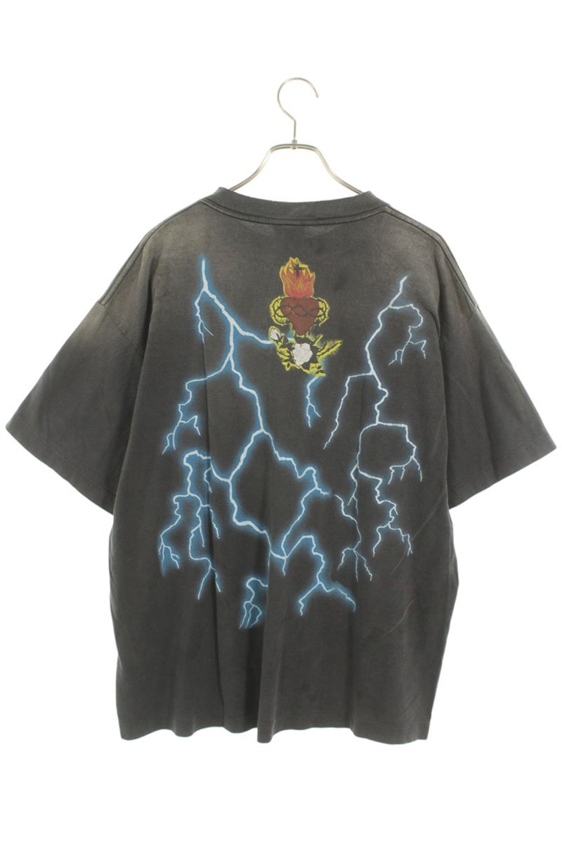 Saint Michael 25SS Print Vintage T-Shirt Gray Size L