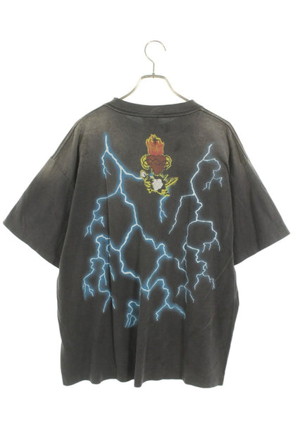 Saint Michael 25SS Print Vintage T-Shirt Gray Size L
