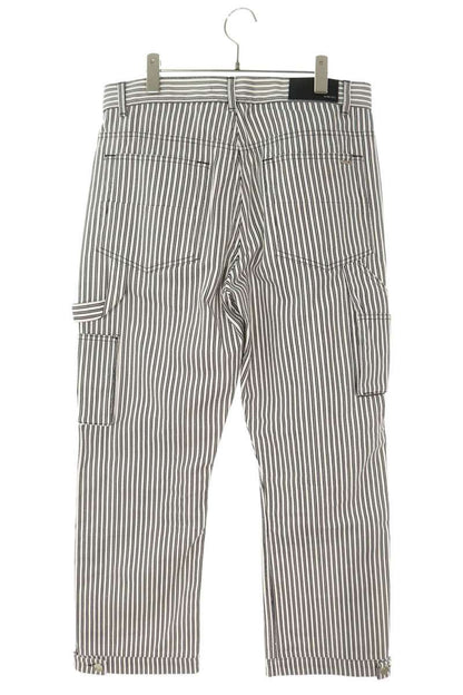 Amiri 24SS Embroidered Striped Denim Pants White x Black Size 36