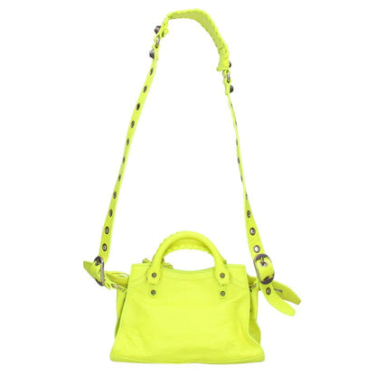 Balenciaga XS 2way Leather Handbag Yellow One Size