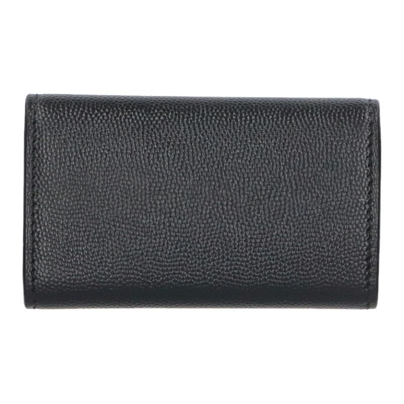 Saint Laurent Paris Leather 4-key case in black One Size
