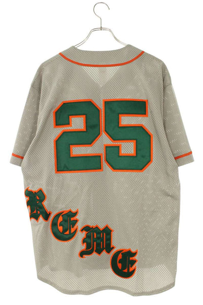 Supreme 25SS Old English Baseball Jersey Short Sleeve Shirt Gray Size M