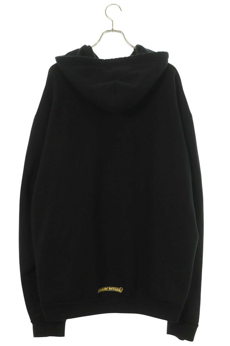 Chrome Hearts Logo Print Pullover Hoodie Black x Gold Size XXL