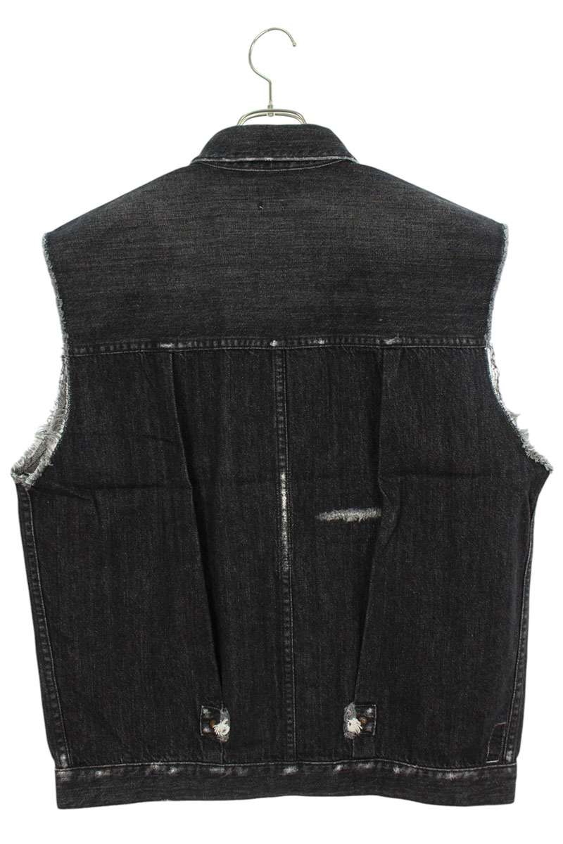 SEQUEL 24SS Distressed Denim Vest Black Size L