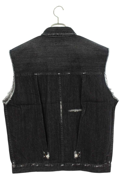 SEQUEL 24SS Distressed Denim Vest Black Size L
