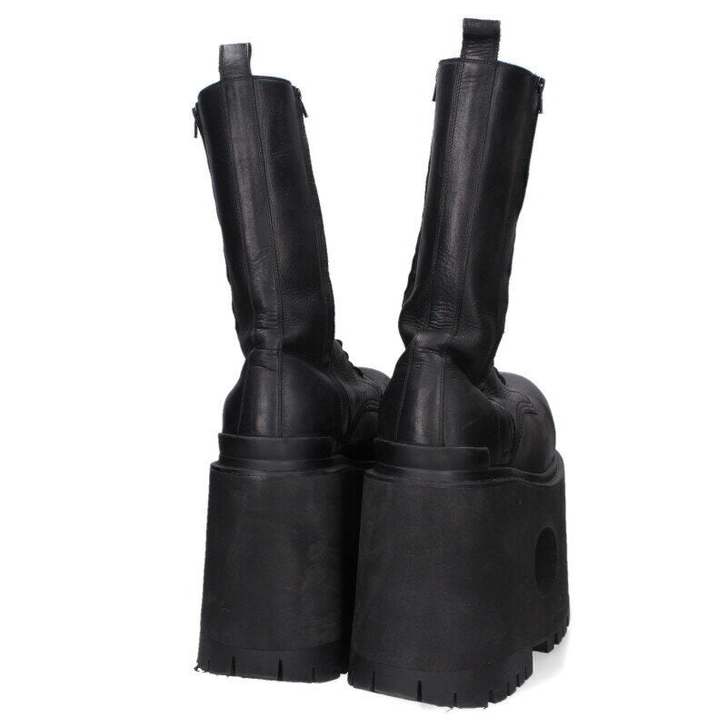 BALENCIAGA Giant High Leather Boots Black Size 8.5