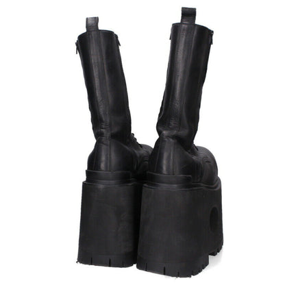 BALENCIAGA Giant High Leather Boots Black Size 8.5