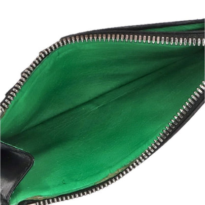 Balenciaga Leather Wallet Black x Green